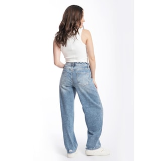 Foto 3 | Foto 3 | Jeans Barrel Deslavado Juvenil, 6854 (mezclilla Tono Claro) Azul