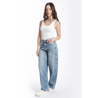 Foto 2 | Foto 2 | Jeans Barrel Deslavado Juvenil, 6854 (mezclilla Tono Claro) Azul