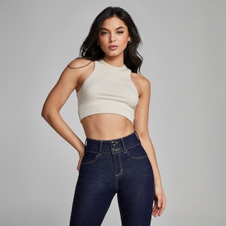 Foto 7 | Foto 7 | Jeans Mujer Pantalon Straight Cintura Alta Levanta Pompa Push Up Seven Jeans 0077ston