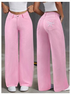 Foto 6 | Foto 6 | Jeans Floerns Y2k Straight Leg Boyfriend Pink 30 Para Mujer - Venta Internacional.