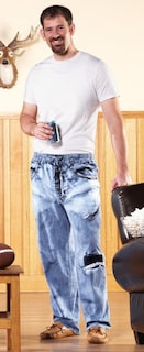 Foto 3 | Foto 3 | Lounge Pant Collections Etc. Mezclilla Sintética De Algodón Suave Con Cordón - Venta Internacional.