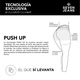 Foto 8 | Foto 8 | Jeans Recto Mujer Push Up Cintura Alta Stretch Seven Jeans 1177ston