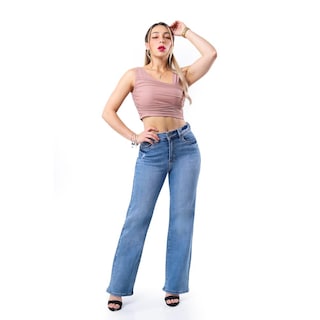 Foto 1 | Foto 1 | Jeans Wide Leg Fit /juvenil, 1502 (mezclilla Tono Claro) Azul