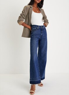 Foto 3 | Foto 3 | Pantalones Vaqueros Elegantes De Cintura Alta, Rectos, Pernera Ancha, Azul - Venta Internacional.