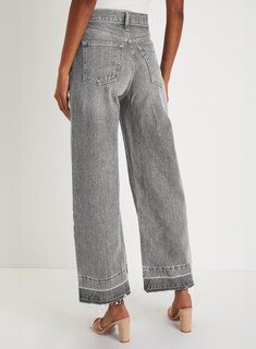 Foto 2 | Foto 2 | Jeans Astylish Para Mujer, Pierna Ancha, Cintura Alta, Gris Claro - Venta Internacional.