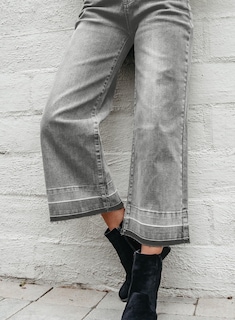 Foto 4 | Foto 4 | Jeans Astylish Para Mujer, Pierna Ancha, Cintura Alta, Gris Claro - Venta Internacional.
