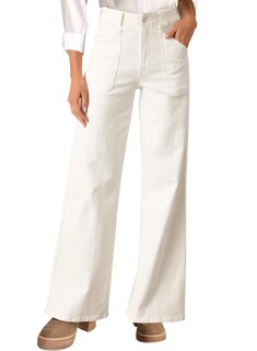 Foto 1 | Foto 1 | Vaqueros Elegantes Para Mujer, Casuales, De Cintura Alta, Rectos, Blancos - Venta Internacional.