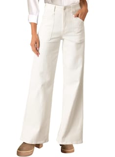 Foto 1 | Foto 1 | Jeans Astylish Para Mujer, Cintura Alta, Holgados, Elásticos, Blancos - Venta Internacional.