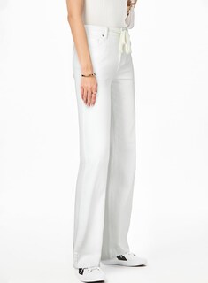 Foto 3 | Foto 3 | Jeans Sidefeel Para Mujer, Pierna Ancha, Cintura Alta, Color Blanco, Talla 12 - Venta Internacional.
