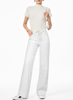 Foto 4 | Foto 4 | Jeans Sidefeel Para Mujer, Pierna Ancha, Cintura Alta, Color Blanco, Talla 12 - Venta Internacional.