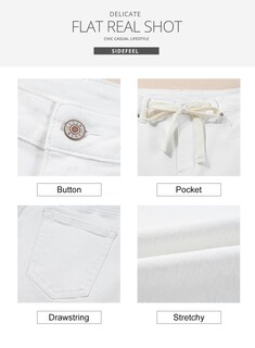 Foto 5 | Foto 5 | Jeans Sidefeel Para Mujer, Pierna Ancha, Cintura Alta, Color Blanco, Talla 12 - Venta Internacional.