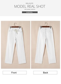 Foto 6 | Foto 6 | Jeans Sidefeel Para Mujer, Pierna Ancha, Cintura Alta, Color Blanco, Talla 12 - Venta Internacional.