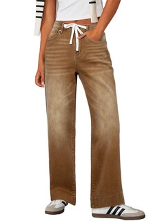 Foto 1 | Foto 1 | Jeans Sidefeel Zimbaplatinum De Pierna Ancha Y Cintura Alta Para Mujer - Venta Internacional.