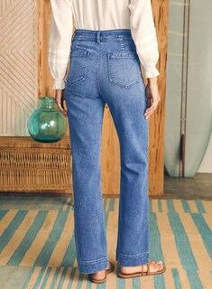 Foto 4 | Foto 4 | Pantalones Vaqueros Astylish Ashleigh Blue De Cintura Alta Y Pierna Ancha Para Mujer - Venta Internacional.