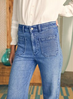 Foto 5 | Foto 5 | Pantalones Vaqueros Astylish Ashleigh Blue De Cintura Alta Y Pierna Ancha Para Mujer - Venta Internacional.