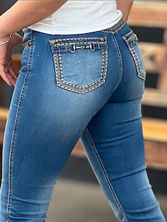 Foto 6 | Foto 6 | Bota Jeans Flamingals Para Mujer, Talla Xl, Color Azul Marino - Venta Internacional.