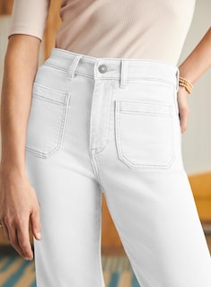 Foto 5 | Foto 5 | Jeans Astylish Para Mujer, Pierna Ancha, Cintura Alta, Talla 18, Blancos - Venta Internacional.