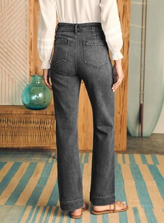 Foto 3 | Foto 3 | Vaqueros Astylish De Pierna Ancha Para Mujer, Cintura Alta, Talla 12, Gris - Venta Internacional.