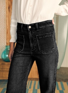 Foto 5 | Foto 5 | Jeans Astylish Para Mujer, Pierna Ancha, Cintura Alta, Talla 8, Color Negro - Venta Internacional.