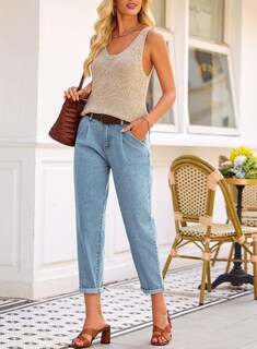 Foto 6 | Foto 6 | Pantalones Vaqueros Elegantes De Cintura Alta Holgados Para Novio Para Mujer - Venta Internacional.