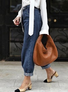 Foto 4 | Foto 4 | Vaqueros Elegantes, Holgados Y De Cintura Alta, Estilo Novio Para Mujer, Color Azul Vela - Venta Internacional.