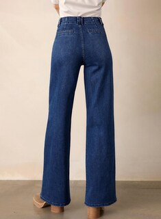 Foto 2 | Foto 2 | Vaqueros Elegantes Y Modernos De Cintura Alta Con Pierna Recta Para Mujer - Venta Internacional.