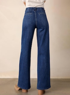 Foto 2 | Foto 2 | Vaqueros Elegantes Para Mujer, Casuales, De Cintura Alta, Rectos, Azul Sucio - Venta Internacional.