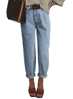 Foto 1 | Foto 1 | Pantalones Vaqueros Elegantes De Cintura Alta Holgados Para Novio Para Mujer - Venta Internacional.