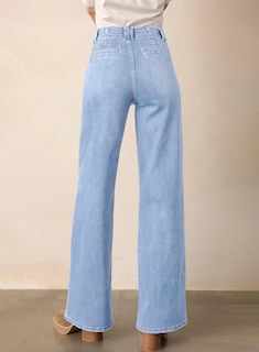 Foto 2 | Foto 2 | Jeans Astylish Para Mujer, Elásticos, Con Cintura Alta, Corte De Bota, Azul Beau - Venta Internacional.