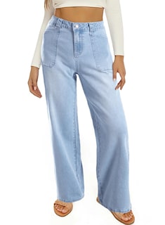 Foto 4 | Foto 4 | Jeans Astylish Para Mujer, Elásticos, Con Cintura Alta, Corte De Bota, Azul Beau - Venta Internacional.