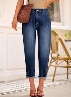 Foto 4 | Foto 4 | Jeans Elegantes, Holgados, Cintura Alta, Novio, Azul Marino, Para Mujer - Venta Internacional.
