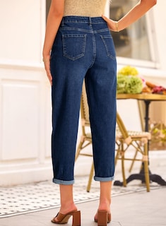 Foto 5 | Foto 5 | Jeans Elegantes, Holgados, Cintura Alta, Novio, Azul Marino, Para Mujer - Venta Internacional.