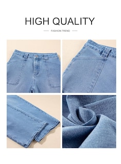 Foto 6 | Foto 6 | Jeans Astilish Para Mujer, Casual, Cintura Alta, Tobillo Recto, Azul - Venta Internacional.