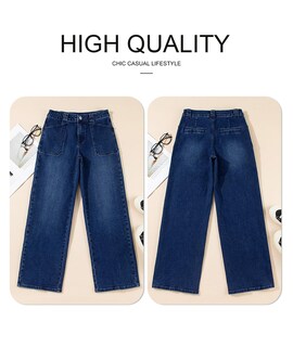 Foto 5 | Foto 5 | Pantalones Vaqueros Elegantes, Elásticos, De Cintura Alta, Para Mujer, Color Azul Oscuro - Venta Internacional.
