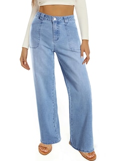 Foto 4 | Foto 4 | Jeans Astylish Ashleigh Blue, Holgados De Cintura Alta Para Mujer - Venta Internacional.
