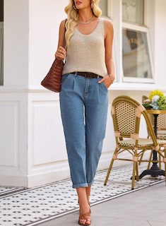 Foto 5 | Foto 5 | Vaqueros Astylish Ashleigh, Color Azul Ashleigh, Cintura Alta, Capri Para Mujer, Talla 6 - Venta Internacional.