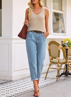Foto 5 | Foto 5 | Pantalones Vaqueros Elegantes De Cintura Alta Holgados Para Novio Para Mujer - Venta Internacional.