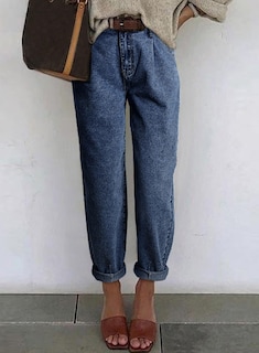 Foto 2 | Foto 2 | Vaqueros Elegantes, Holgados Y De Cintura Alta, Para Mujer, Talla 10 - Venta Internacional.