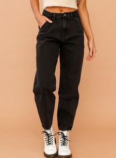 Foto 2 | Foto 2 | Vaqueros Elegantes Negros De Cintura Alta Holgados Para Novio, Mamá Y Mujer - Venta Internacional.