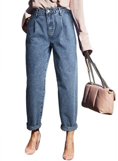 Foto 1 | Foto 1 | Pantalones Vaqueros Elegantes Para Mujer, Cintura Alta, Color Azul Capri, Talla 12 - Venta Internacional.