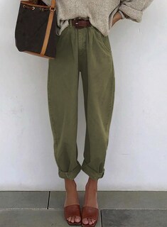 Foto 2 | Foto 2 | Vaqueros Elegantes, Holgados, De Cintura Alta, Para Mujer, Estilo Novio, Color Verde - Venta Internacional.