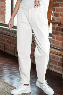 Foto 4 | Foto 4 | Vaqueros Elegantes Para Mujer, Cintura Alta, Casuales, Holgados, Blancos, Talla 18 - Venta Internacional.