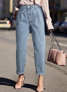 Foto 3 | Foto 3 | Pantalones Vaqueros Elegantes De Cintura Alta Holgados Para Novio Para Mujer - Venta Internacional.