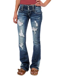 Foto 1 | Foto 1 | Jeans Flamingals De Talle Bajo, Corte Rasgado, Pierna Ancha, Azul, 4xl, Para Mujer - Venta Internacional.