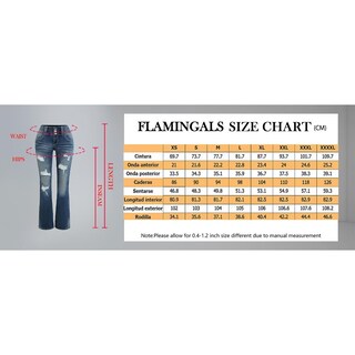 Foto 6 | Foto 6 | Pantalones Vaqueros Flamingals, Talle Bajo, Corte Rasgado, Pernera Ancha, Color Negro Xl - Venta Internacional.