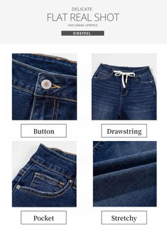 Foto 6 | Foto 6 | Jeans Sidefeel Para Mujer, Cintura Alta, Pierna Recta, Talla 8 - Venta Internacional.