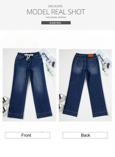 Foto 7 | Foto 7 | Jeans Sidefeel Para Mujer, Cintura Alta, Pierna Recta, Talla 8 - Venta Internacional.