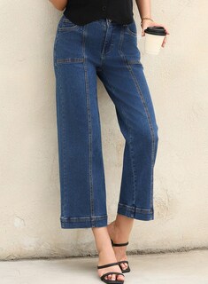 Foto 4 | Foto 4 | Pantalones Vaqueros Elegantes, Anchos Y Rectos Para Mujer De Cintura Alta - Venta Internacional.