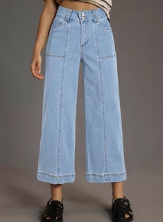 Foto 2 | Foto 2 | Jeans Astylish Para Mujer, Casual, Talle Alto, Pierna Ancha, Azul Cielo - Venta Internacional.
