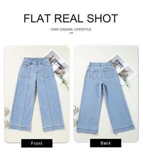 Foto 4 | Foto 4 | Jeans Astylish Para Mujer, Casual, Talle Alto, Pierna Ancha, Azul Cielo - Venta Internacional.
